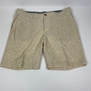 Adidas Golf Shorts 36 Beige Flags Print‎ Casual Active